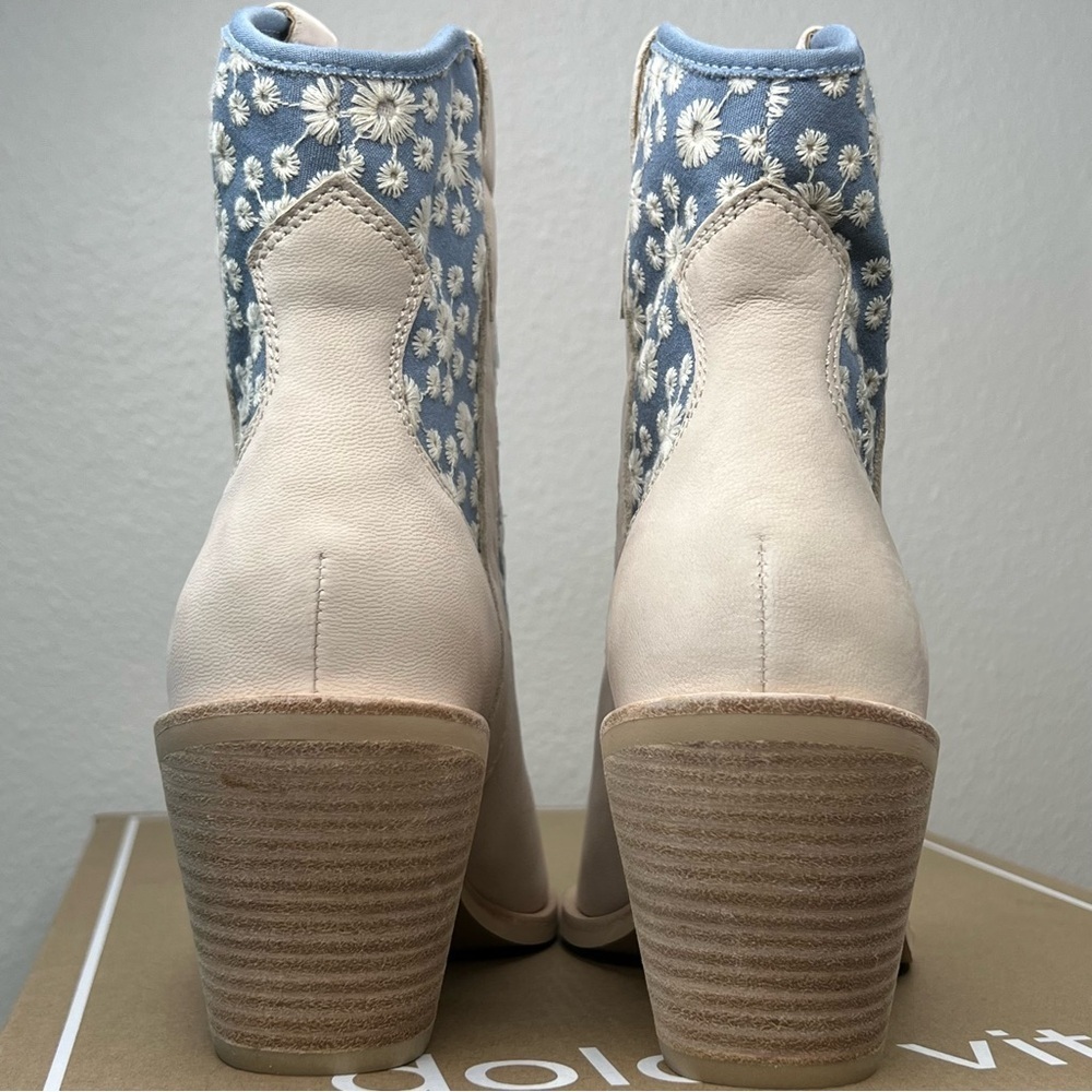 Dolce Vita Blue Floral Western Cowboy Boots NWT Size 7.5 - Picture 4 of 5